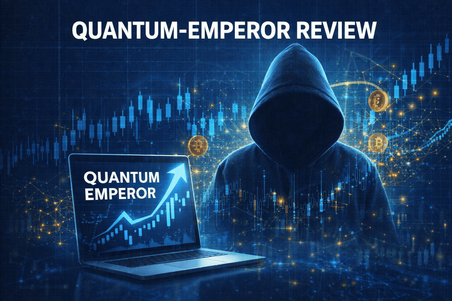 Quantum Emperor EA Review cover showing trading robot analysis