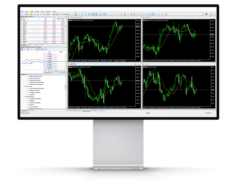 MetaTrader MT5 platform running on a forex VPS provider Windows desktop with multiple currency charts and low latency execution