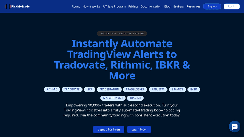 PickMyTrade official homepage