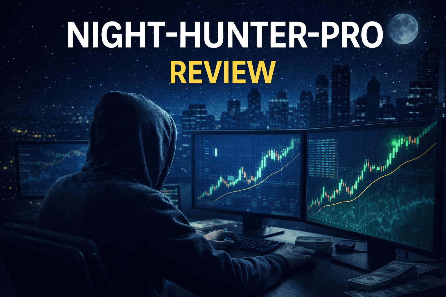 Night Hunter Pro EA Review cover showing night scalping robot analysis
