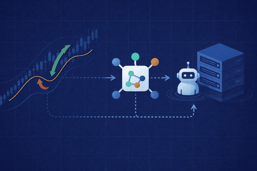 TradingView strategy signal flowing through an n8n webhook to a broker EA on a nearby VPS