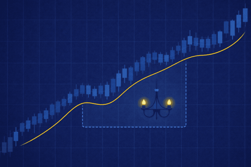 Chandelier Exit ATR trailing stop following a forex uptrend