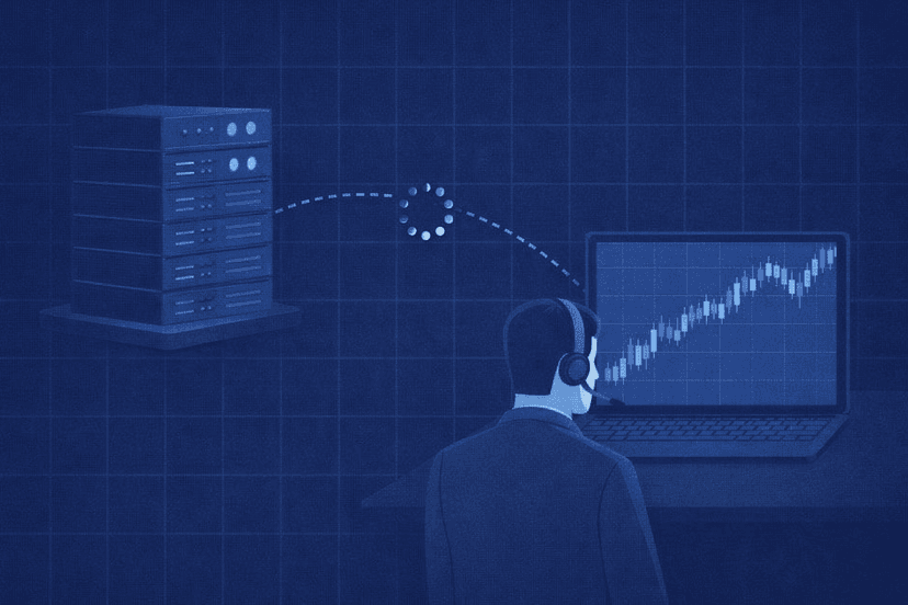 Diagnosing remaining trading platform lag after moving to a server