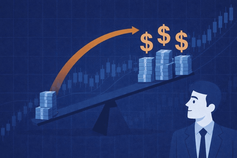 Worked forex leverage example showing amplified gains and losses from a currency position