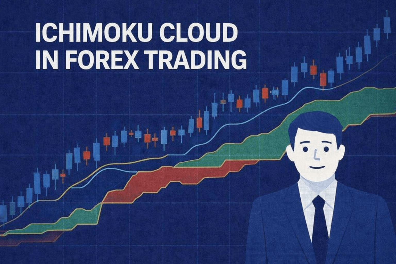 Ichimoku Cloud forex chart with Tenkan-sen, Kijun-sen, Kumo, and Chikou span
