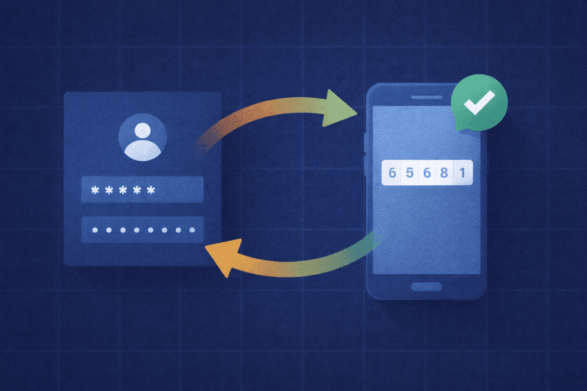 Two-factor authentication flow for a forex VPS login using a password and phone approval