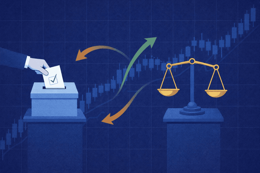 Trader comparing polling data against live market-implied election odds