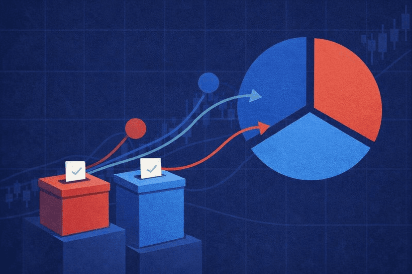 Election contract price on a cents scale mapped to implied probability