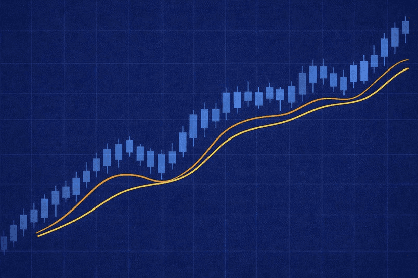 SMA and EMA lines compared on the same forex price chart