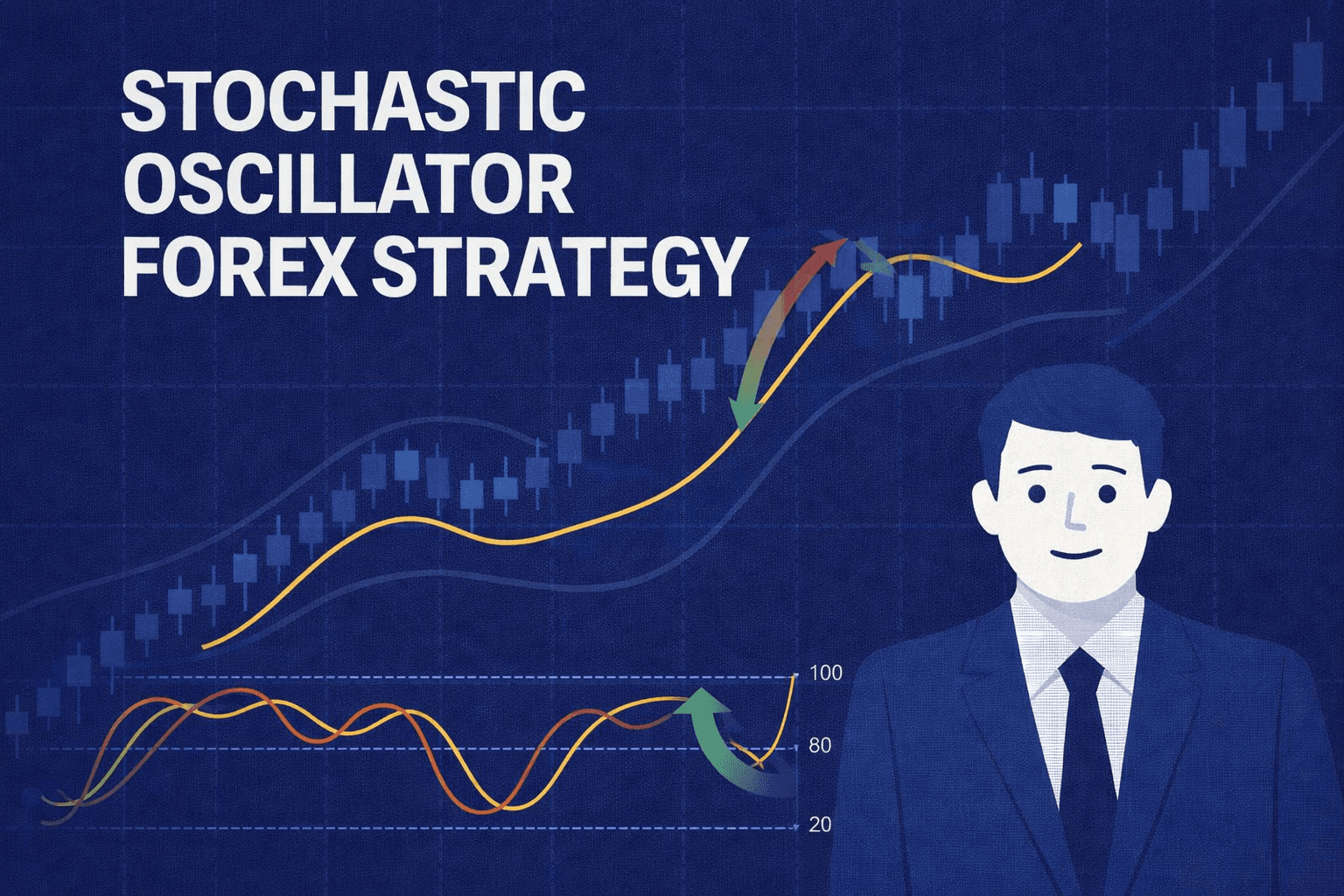 Stochastic oscillator forex strategy chart with 20 and 80 signal zones