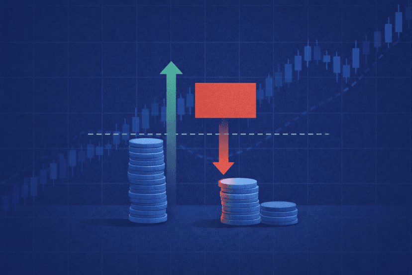 Stop-loss and position-sizing illustration showing a 1–2% per-trade risk limit