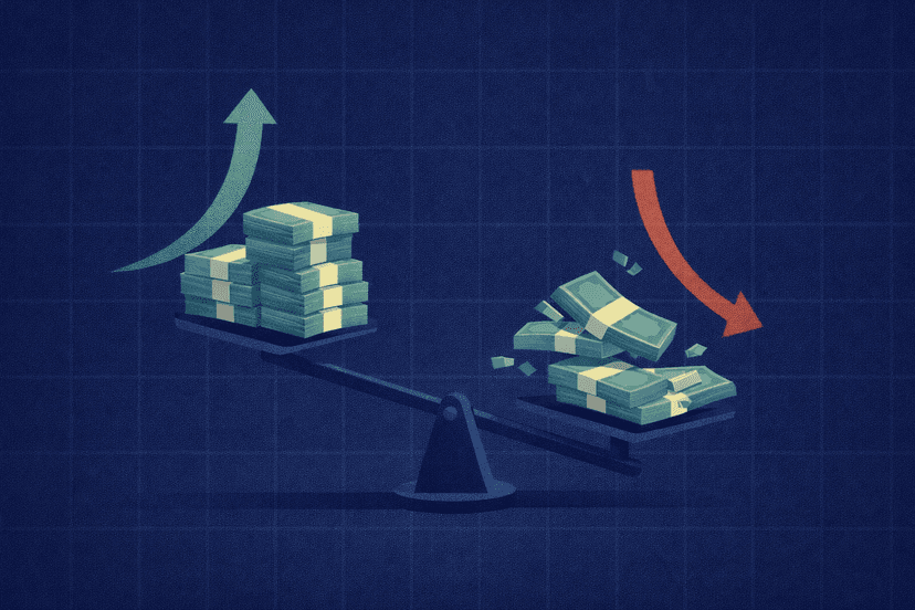 Diagram showing 30:1 forex leverage multiplying gains and losses for a beginner trader