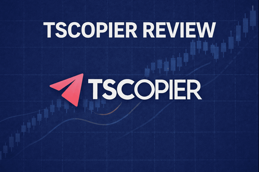 TSCopier review cover showing Telegram-to-broker trade automation
