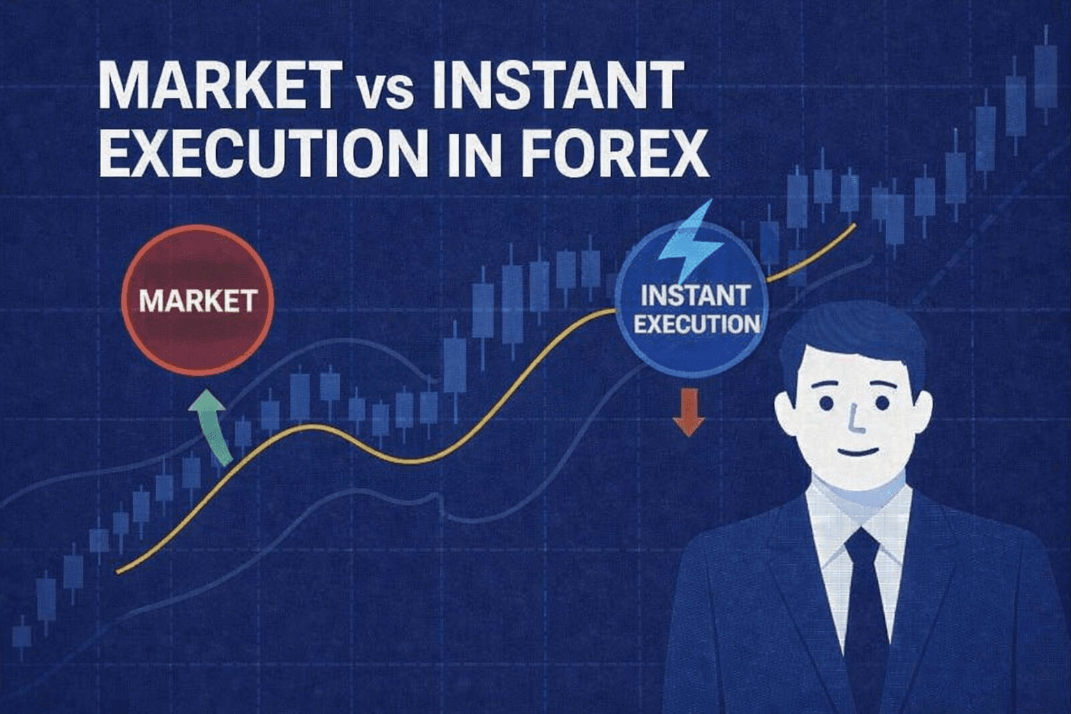 Market vs instant execution in forex — comparison cover illustration