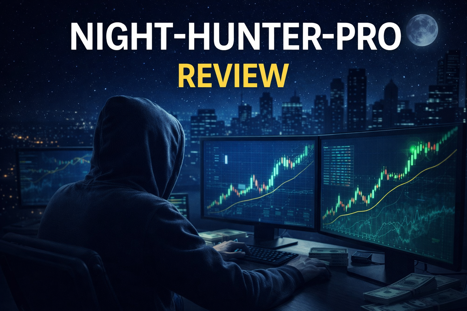 Night Hunter Pro EA Review cover showing night scalping robot analysis