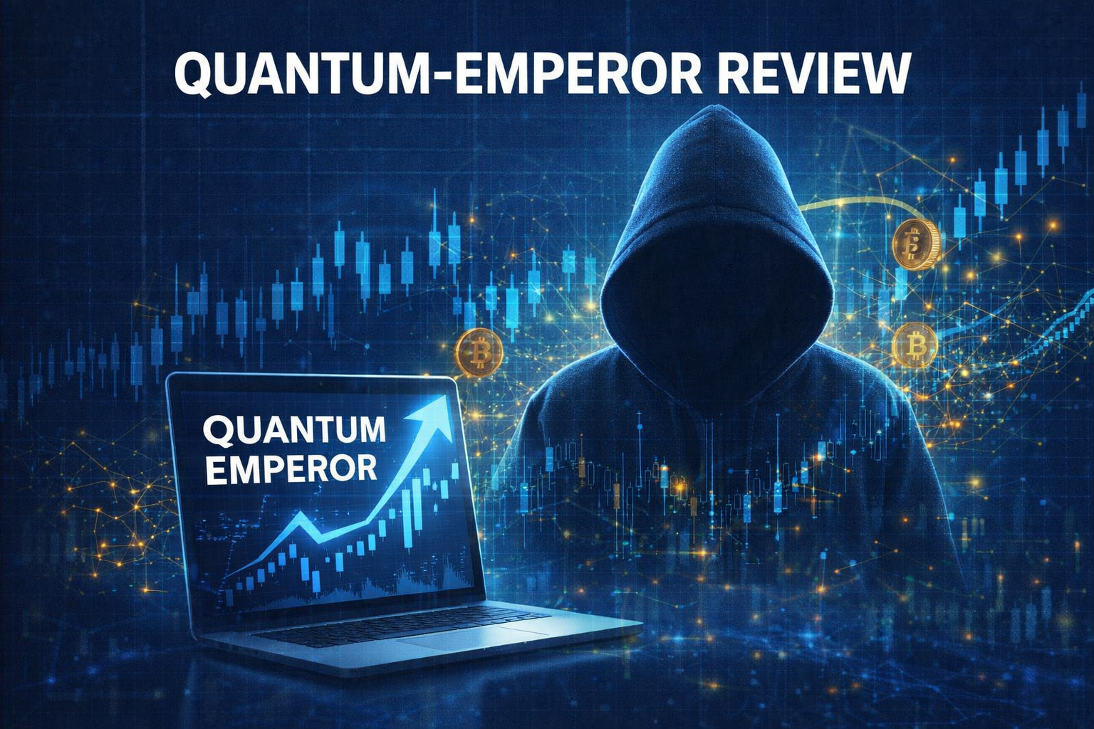 Quantum Emperor EA Review cover showing trading robot analysis